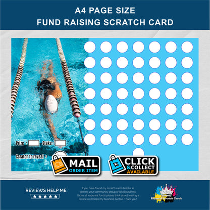 A4 Swimming Themed Fundraising Scratch Card - Local & Community Fund Raising